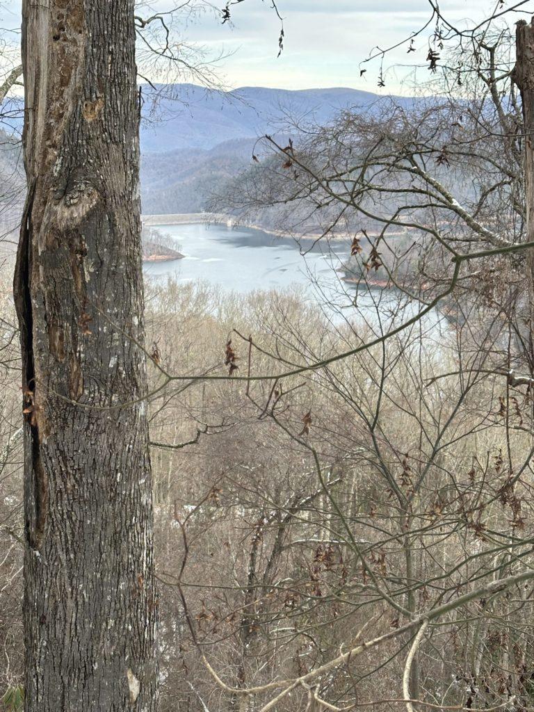 Watauga Lake through the trees. The trail where Eremos first began to take shape. | Step Away. Slow Down. Listen.