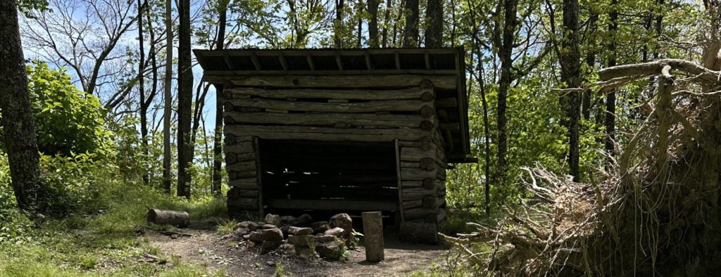Small shelter sitting just off the trail. Waiting for the next hiker.