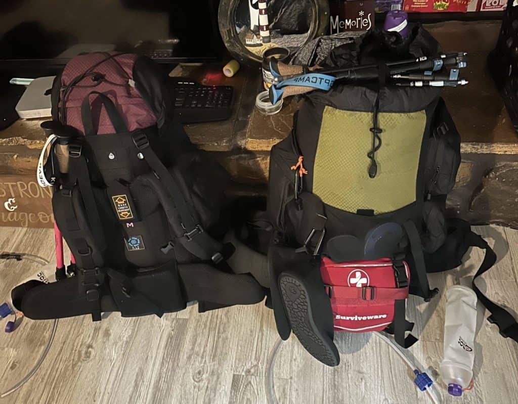 Two backpacks ready for an Eremos backpacking experience. | Full Day Guided Hike