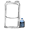 Hand drawn backpack with water.